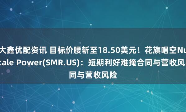 大鑫优配资讯 目标价腰斩至18.50美元！花旗唱空NuScale Power(SMR.US)：短期利好难掩合同与营收风险